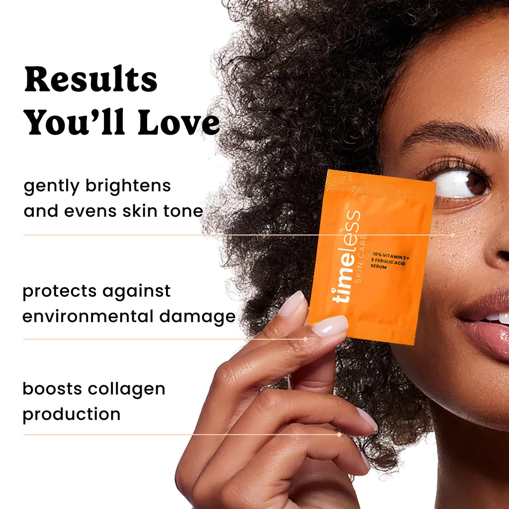 Timeless Skin Care Vitamin C Serum with Vitamin E & Ferulic Acid - Brightening Serum - for Oily & Dry Skin - Fragrance-Free - 1.7 Fl Oz